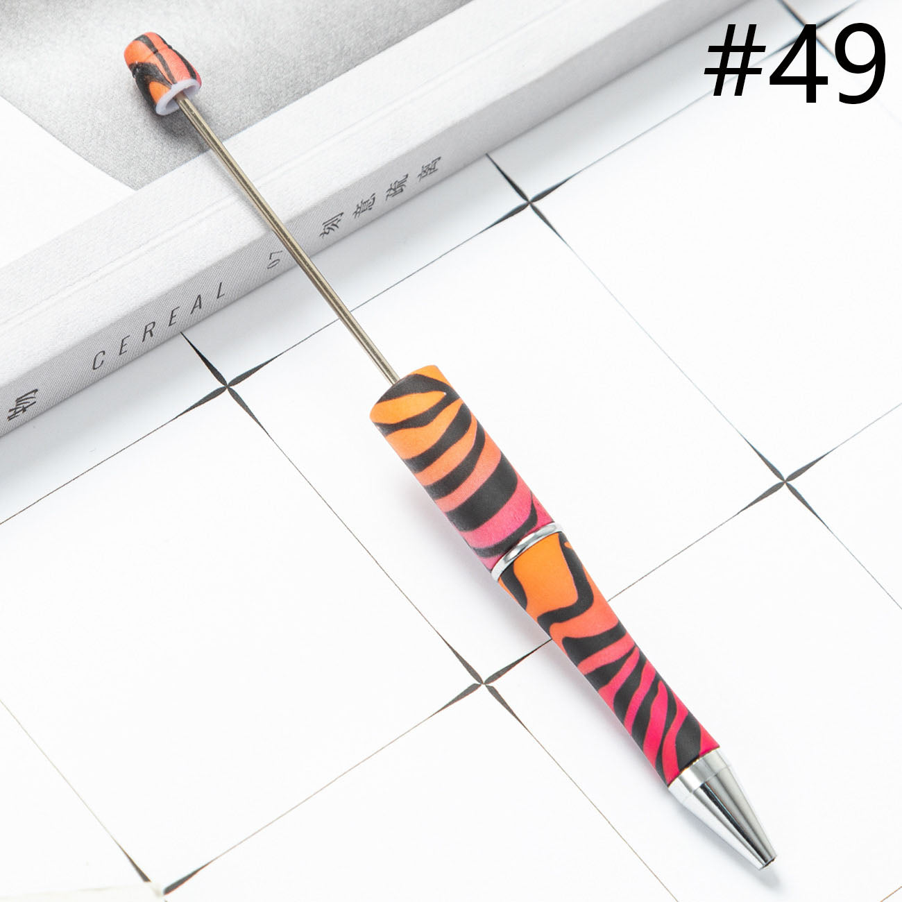 Beadable Pen  Beaded Pen DIY Paw Leopard Print Zebra Cow Sport Print