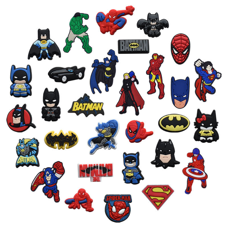 CF 137   Crocs Croc  Cartoon  Hero Spiderman   Batman  Decoration Silicon