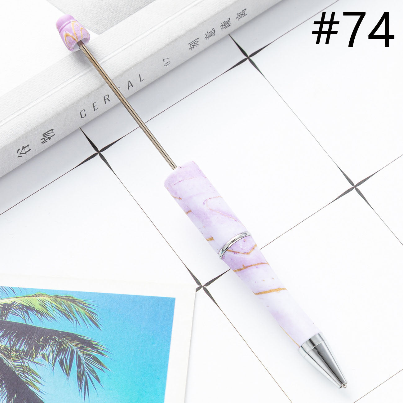 Beadable Pen  Beaded Pen DIY Marble Print