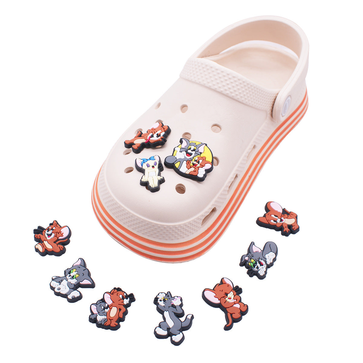 CF  147  Crocs Croc Tom And Jerry   Cat  Mouse Decoration Silicon