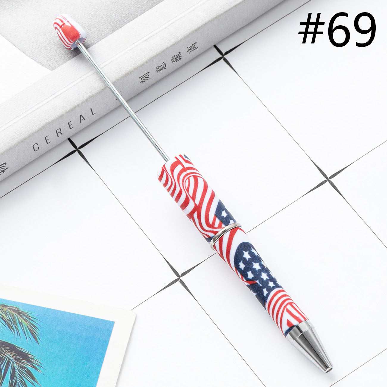 Beadable Pen  Beaded Pen DIY US Flag