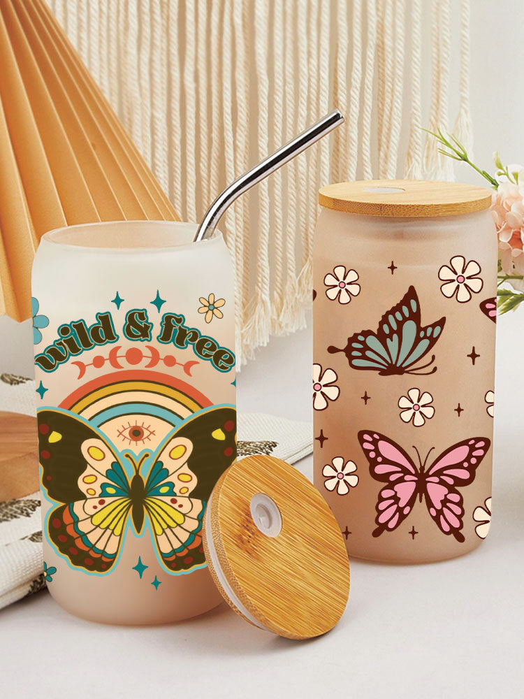 Butterfly  16Oz   UV DTF Cup Wraps Transfer Stickers Tumblers