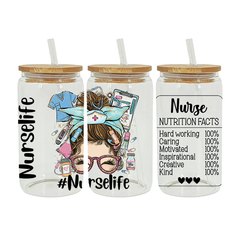 Nurse Doctor Medical 16Oz   UV DTF Cup Wraps Transfer Stickers Tumblers