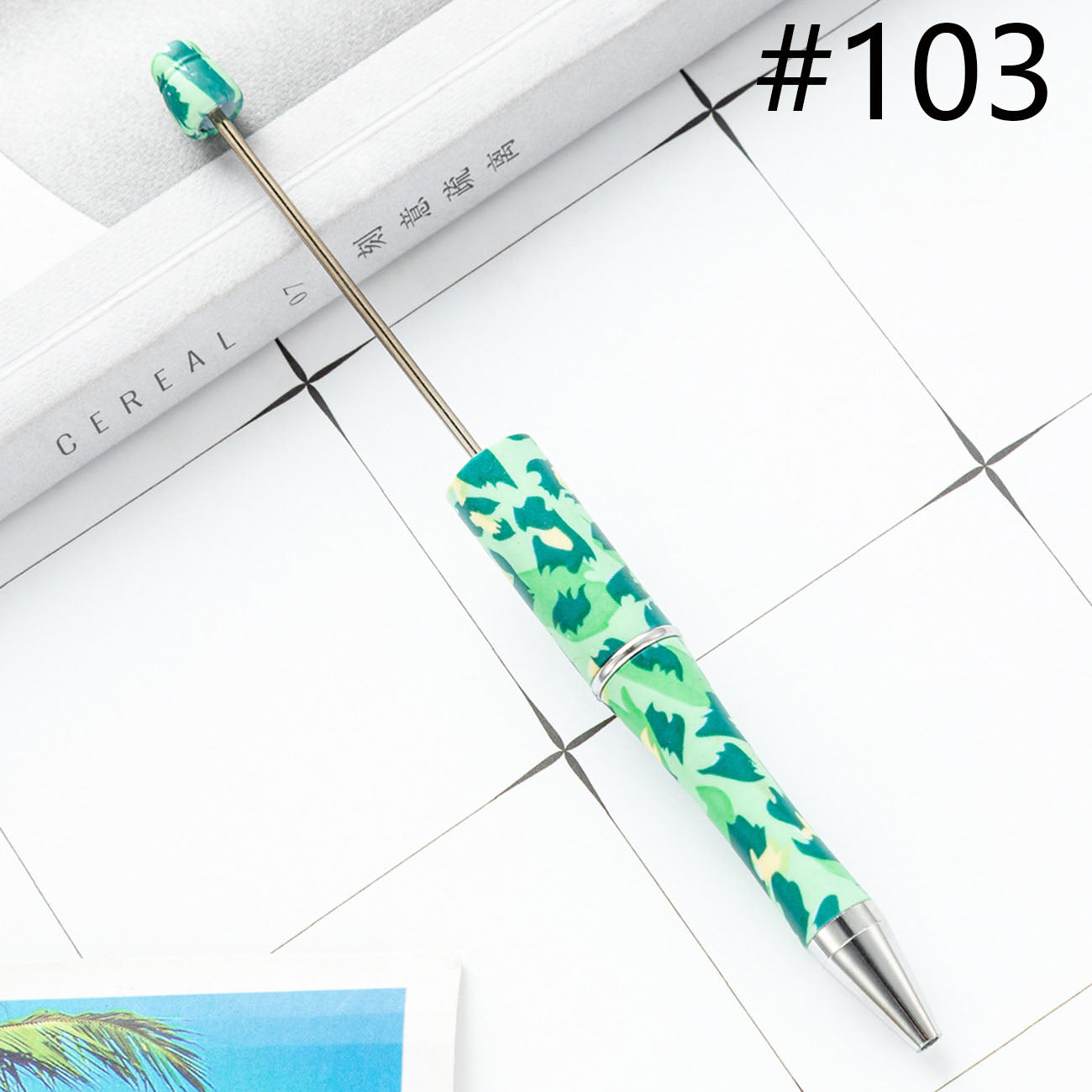 Beadable Pen  Beaded Pen DIY Paw Leopard Print Zebra Cow Sport Print