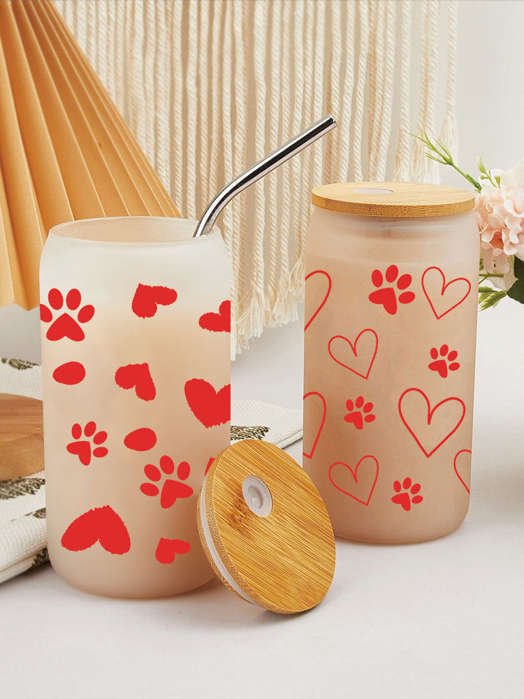 Love Heart Valentines 16Oz   UV DTF Cup Wraps Transfer Stickers Tumblers