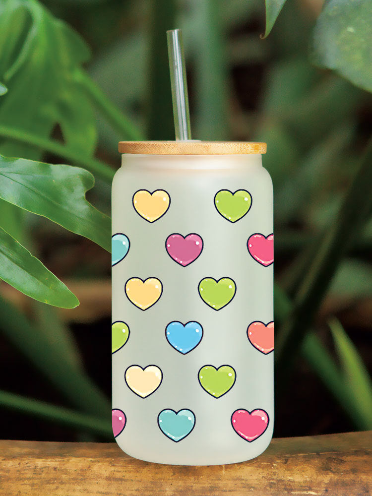 Love Heart Valentines 16Oz   UV DTF Cup Wraps Transfer Stickers Tumblers