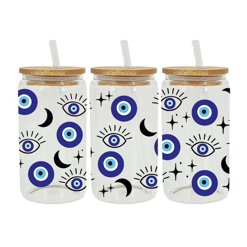 Evil Eye The Eye Of The Demon  16Oz   UV DTF Cup Wraps Transfer Stickers Tumblers