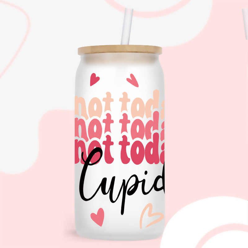 Love Heart Valentines 16Oz   UV DTF Cup Wraps Transfer Stickers Tumblers