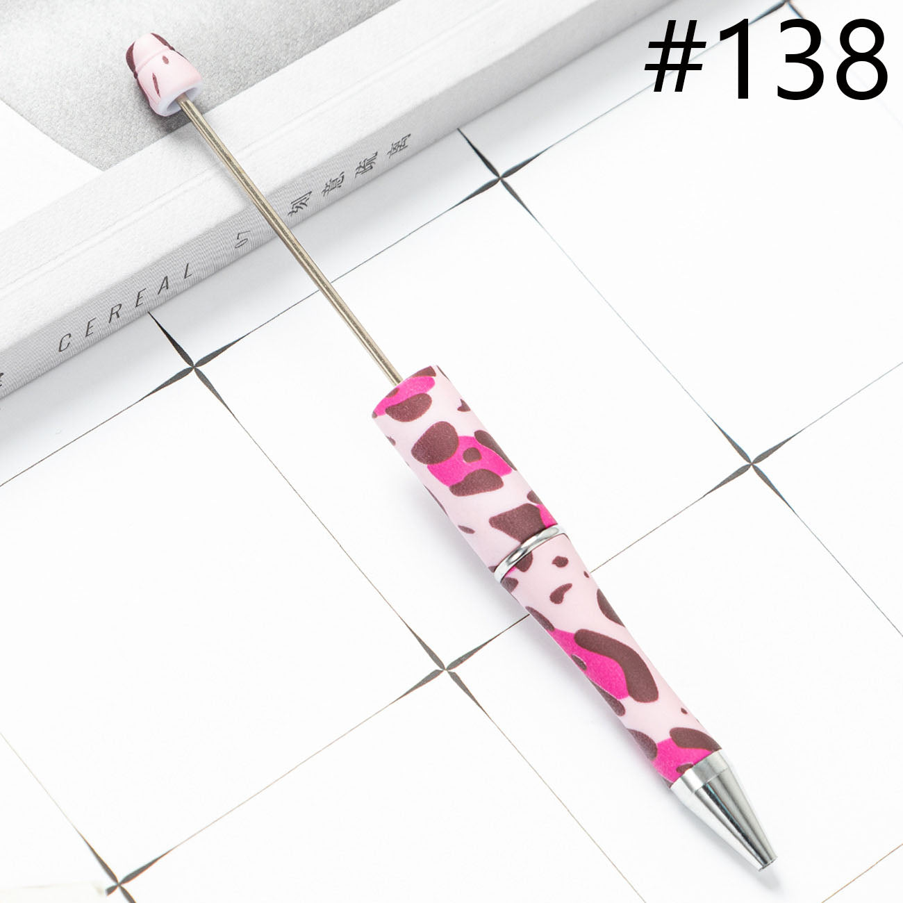 Beadable Pen  Beaded Pen DIY Paw Leopard Print Zebra Cow Sport Print