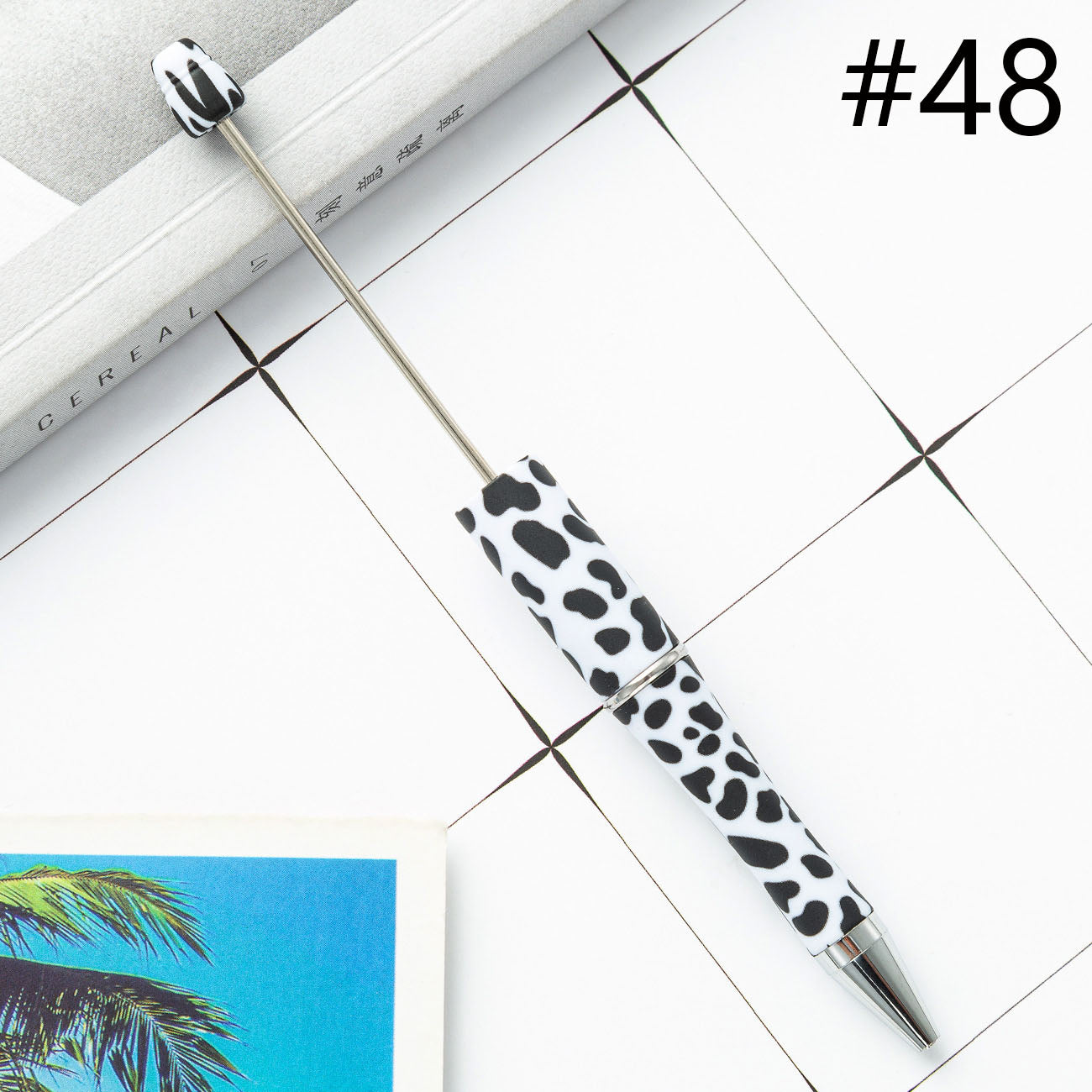 Beadable Pen  Beaded Pen DIY Paw Leopard Print Zebra Cow Sport Print
