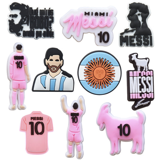 CF 45  Crocs Croc Charms Sports Football Messi  Decoration Silicon