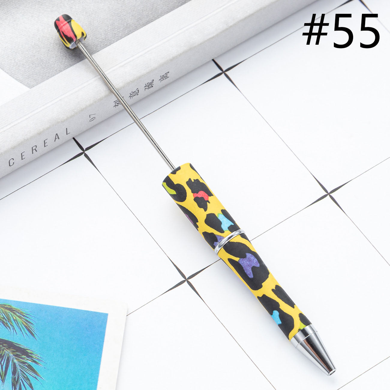 Beadable Pen  Beaded Pen DIY Paw Leopard Print Zebra Cow Sport Print