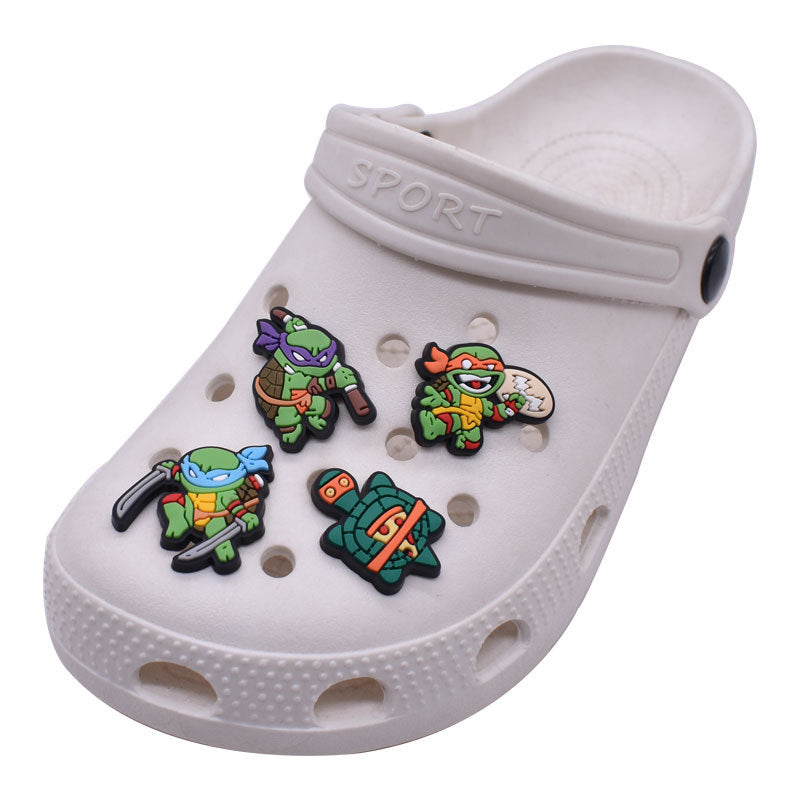 CF  143  Crocs Croc Ninja Turtle  Cartoon Decoration Silicon