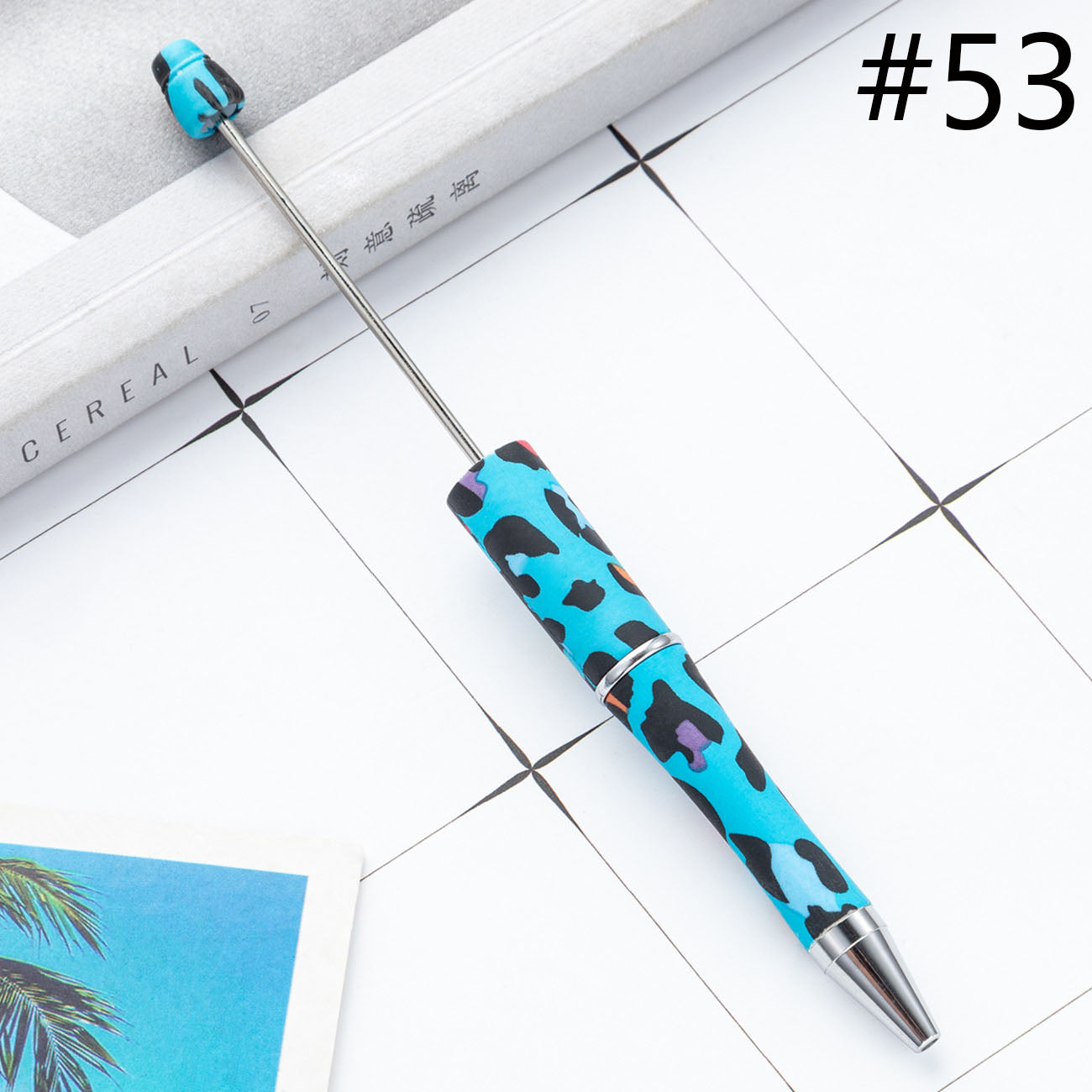 Beadable Pen  Beaded Pen DIY Paw Leopard Print Zebra Cow Sport Print