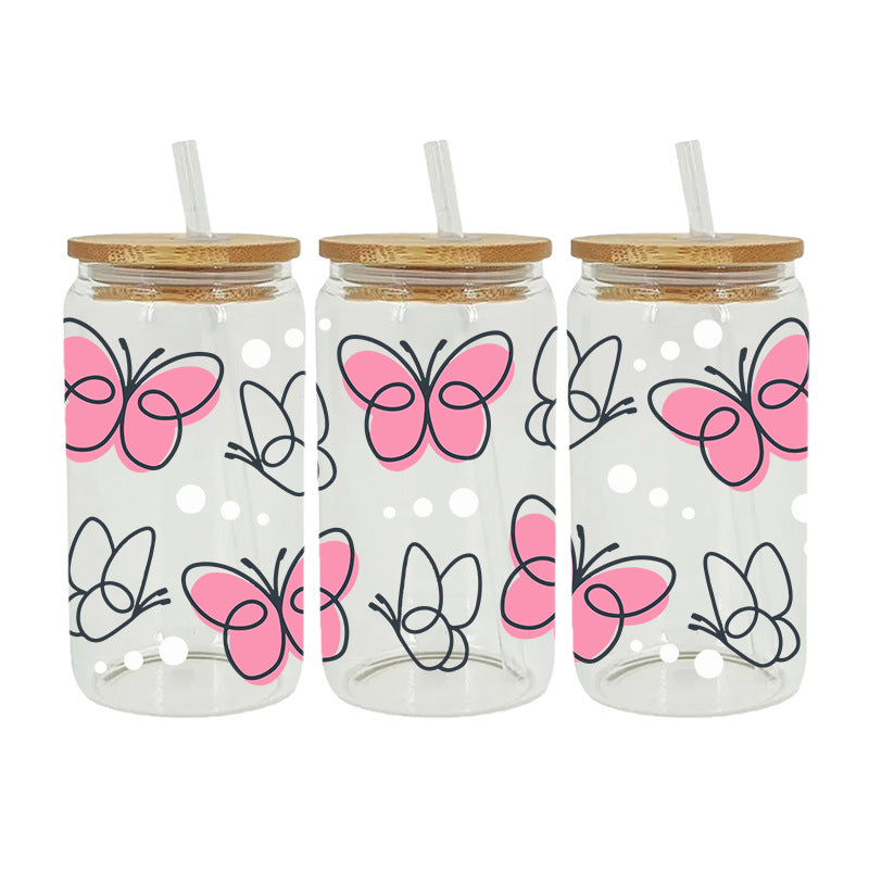 Butterfly  16Oz   UV DTF Cup Wraps Transfer Stickers Tumblers