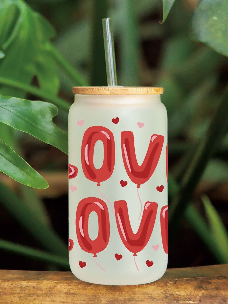 Love Heart Valentines 16Oz   UV DTF Cup Wraps Transfer Stickers Tumblers