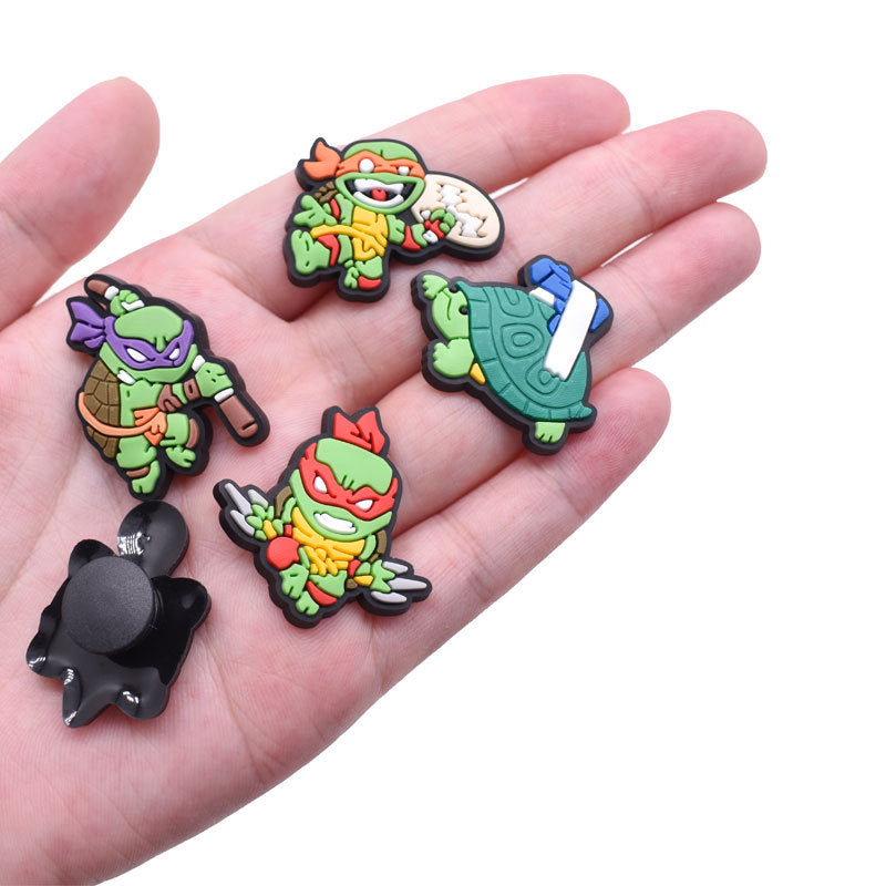 CF  143  Crocs Croc Ninja Turtle  Cartoon Decoration Silicon