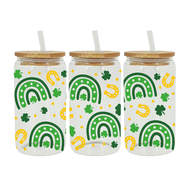 ST .Pactric's Day Lucky 16Oz   UV DTF Cup Wraps Transfer Stickers Tumblers