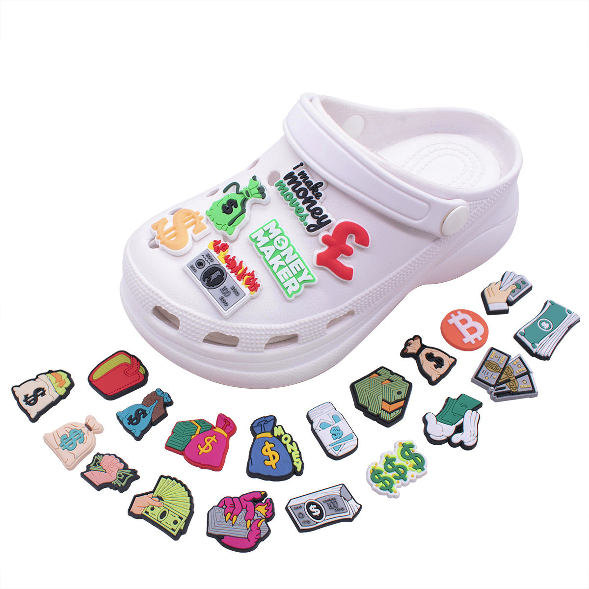 CF 152 Crocs Croc  Cashhhh   Moneyyyy Cartoon  Decoration Silicon