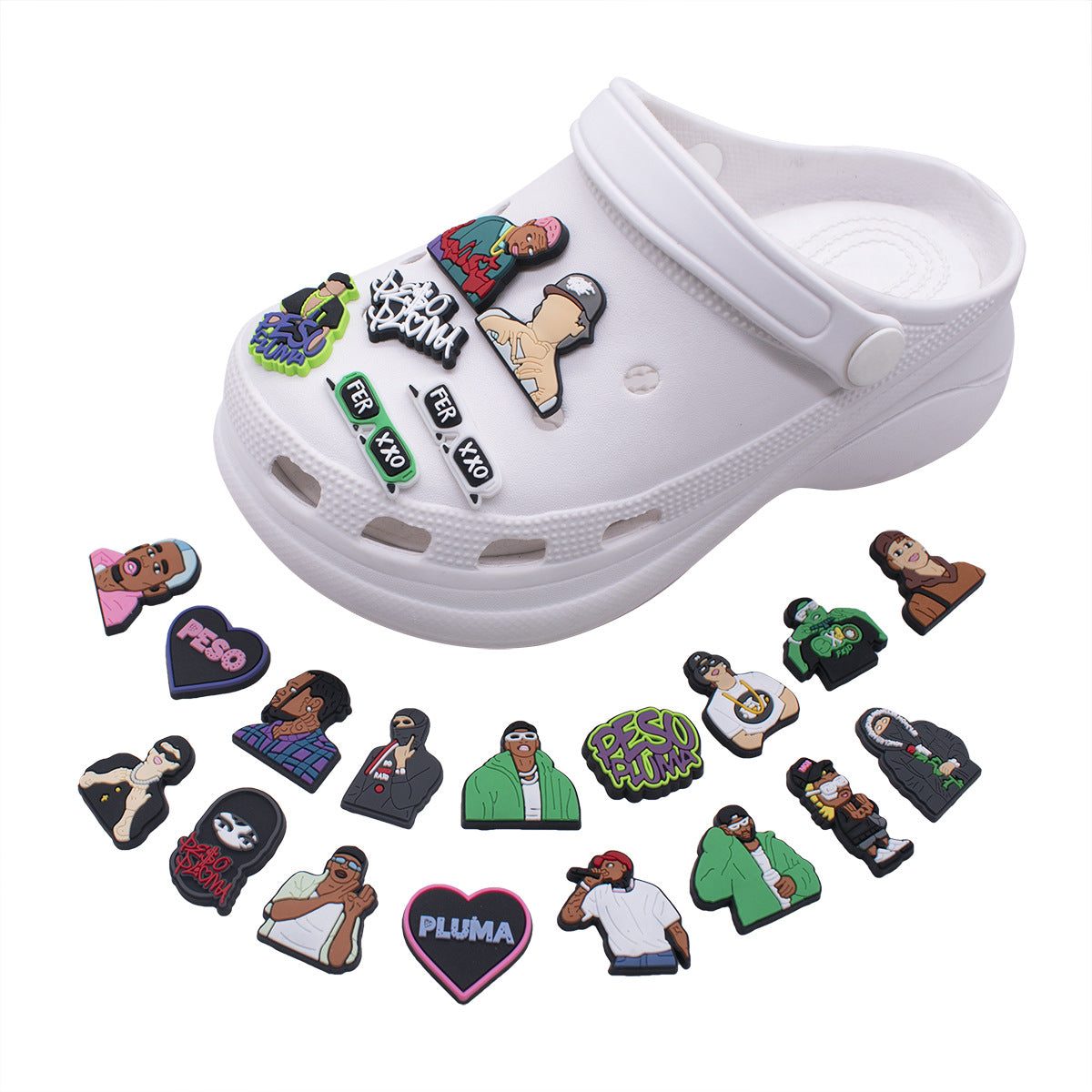 CF 151 Crocs Croc  Singer Rapper  Hip Hop Singer Cartoon  Decoration Silicon