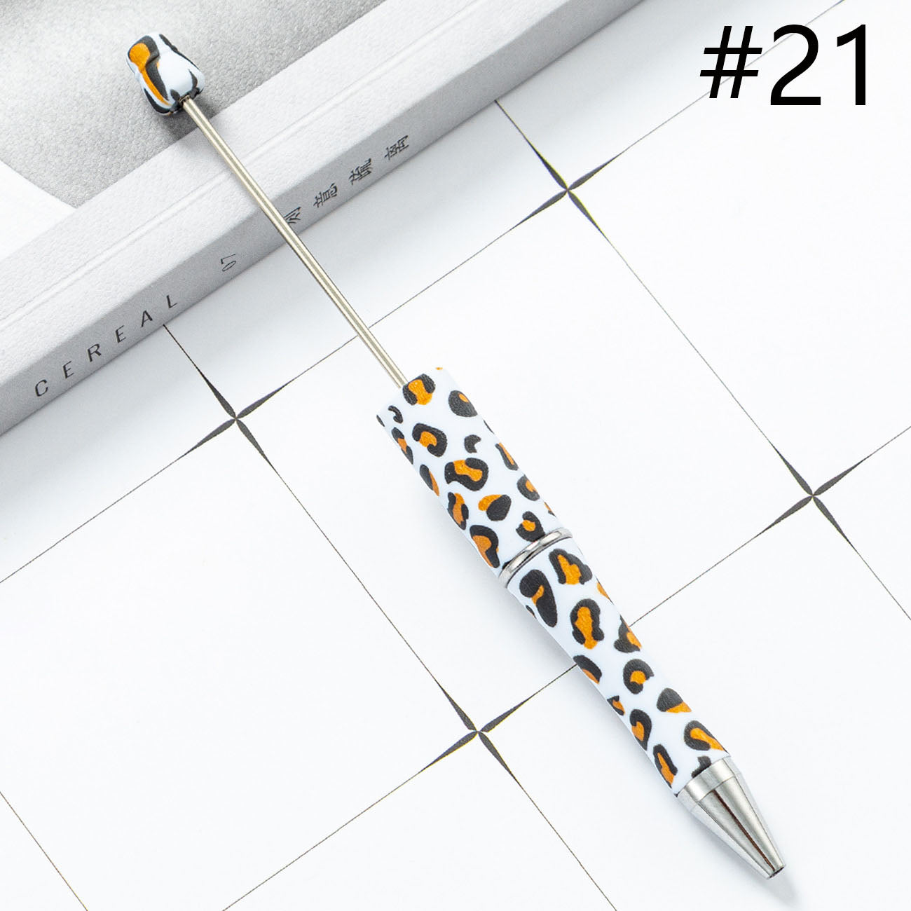 Beadable Pen  Beaded Pen DIY Paw Leopard Print Zebra Cow Sport Print