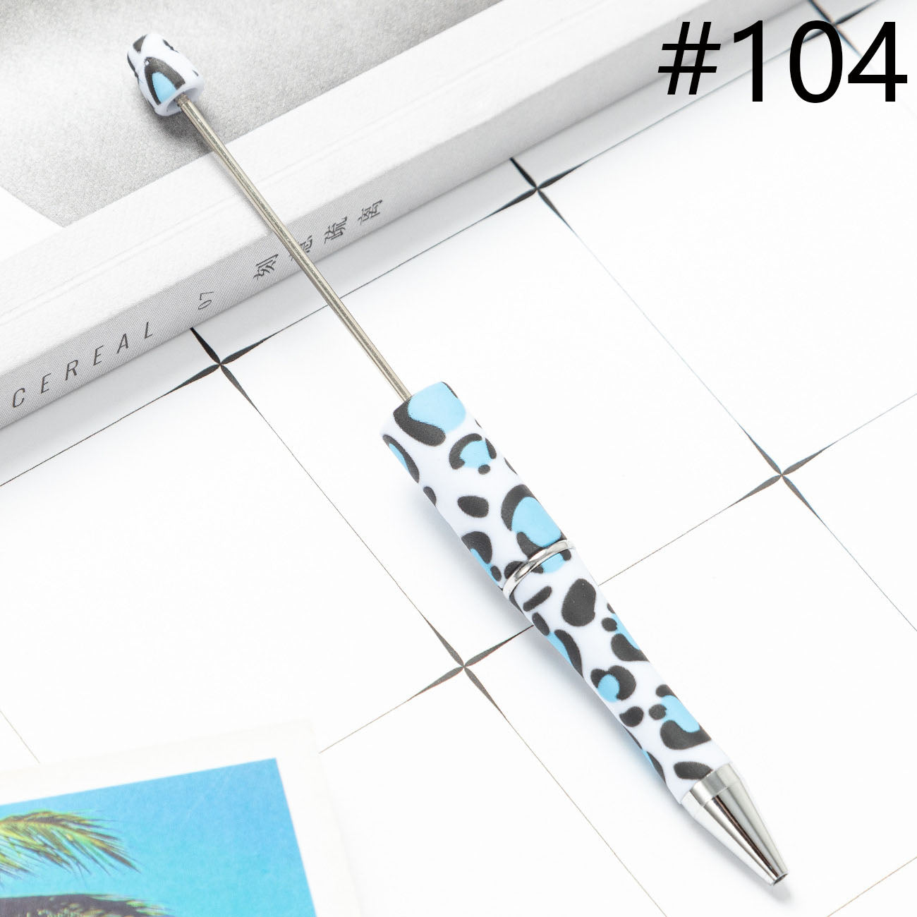 Beadable Pen  Beaded Pen DIY Paw Leopard Print Zebra Cow Sport Print