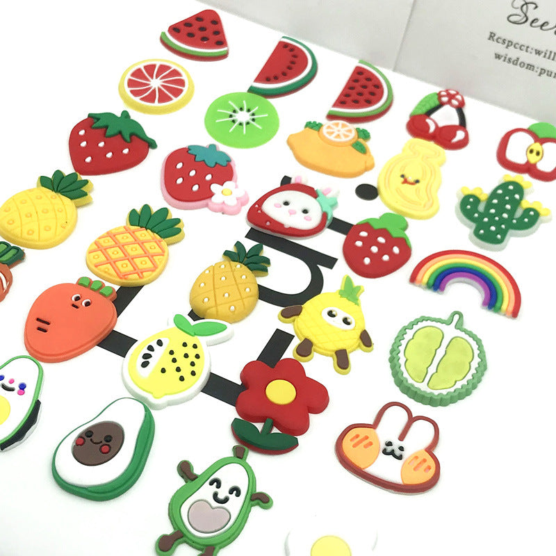 CF 86 Crocs Croc Charms Fruit Flower Watermelon Strawberry Pineapple Grape Lemon Cactus Decoration Silicon