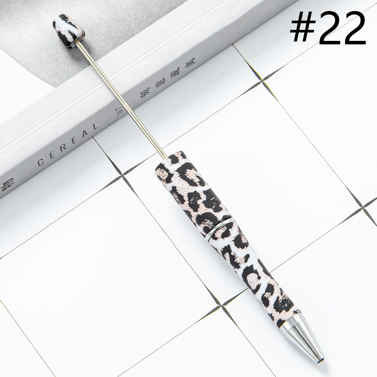 Beadable Pen  Beaded Pen DIY Paw Leopard Print Zebra Cow Sport Print