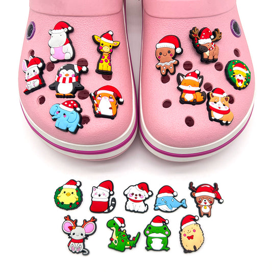 CF 105  Crocs Croc Charm Christmas Cartoon Animal Decoration Silicon