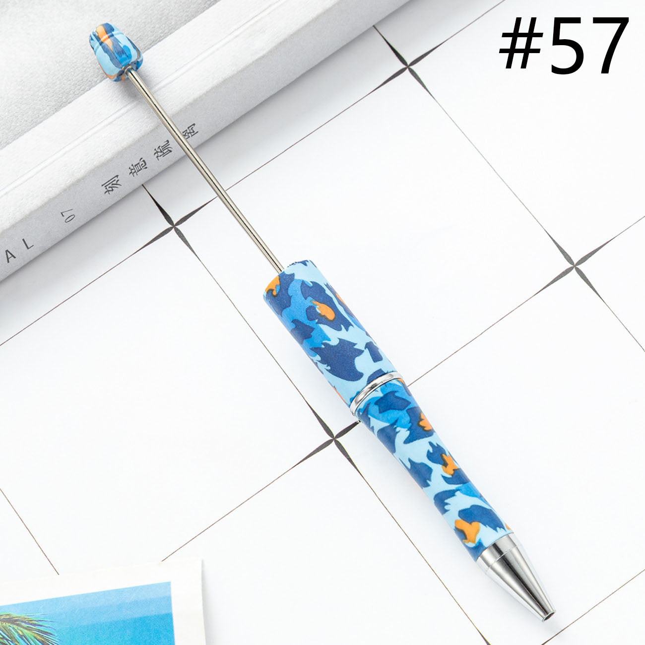 Beadable Pen  Beaded Pen DIY Paw Leopard Print Zebra Cow Sport Print