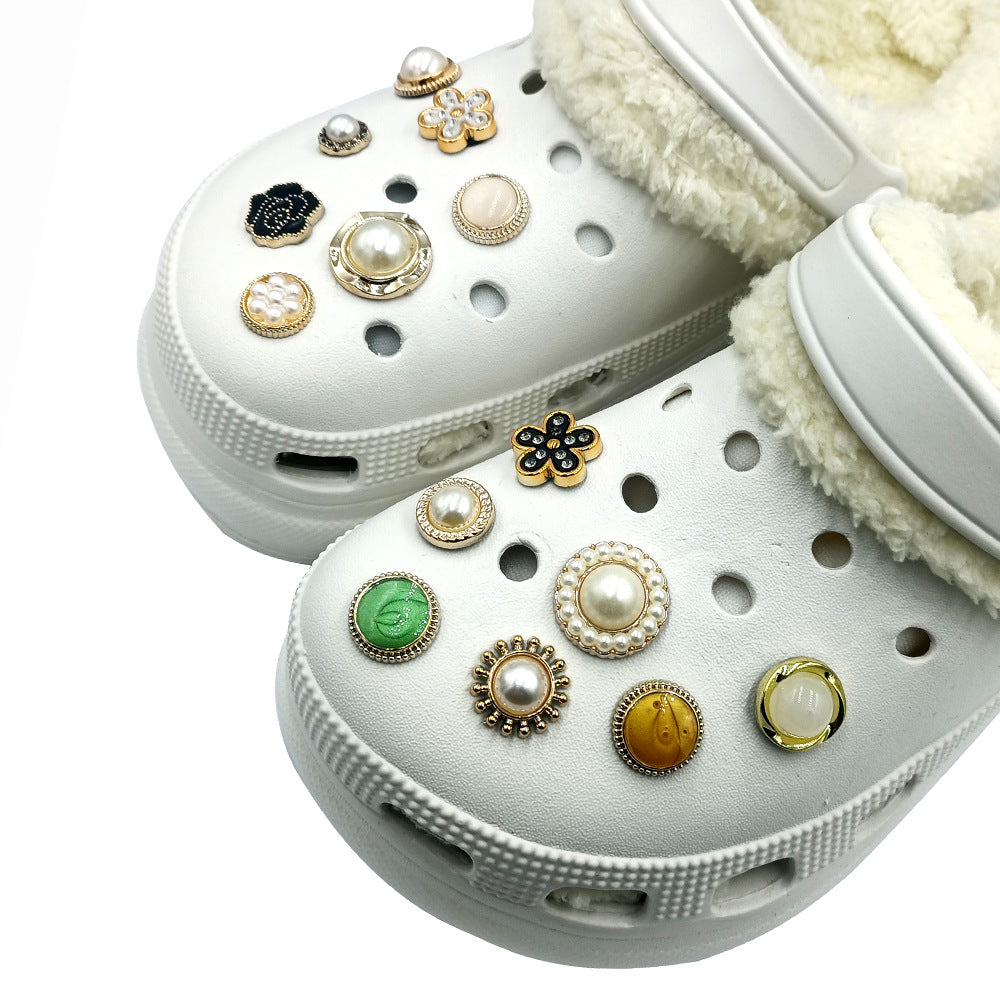 CCM 16  Crocs  Croc  Charms  Flower Pearl  Rhinestone Decoration