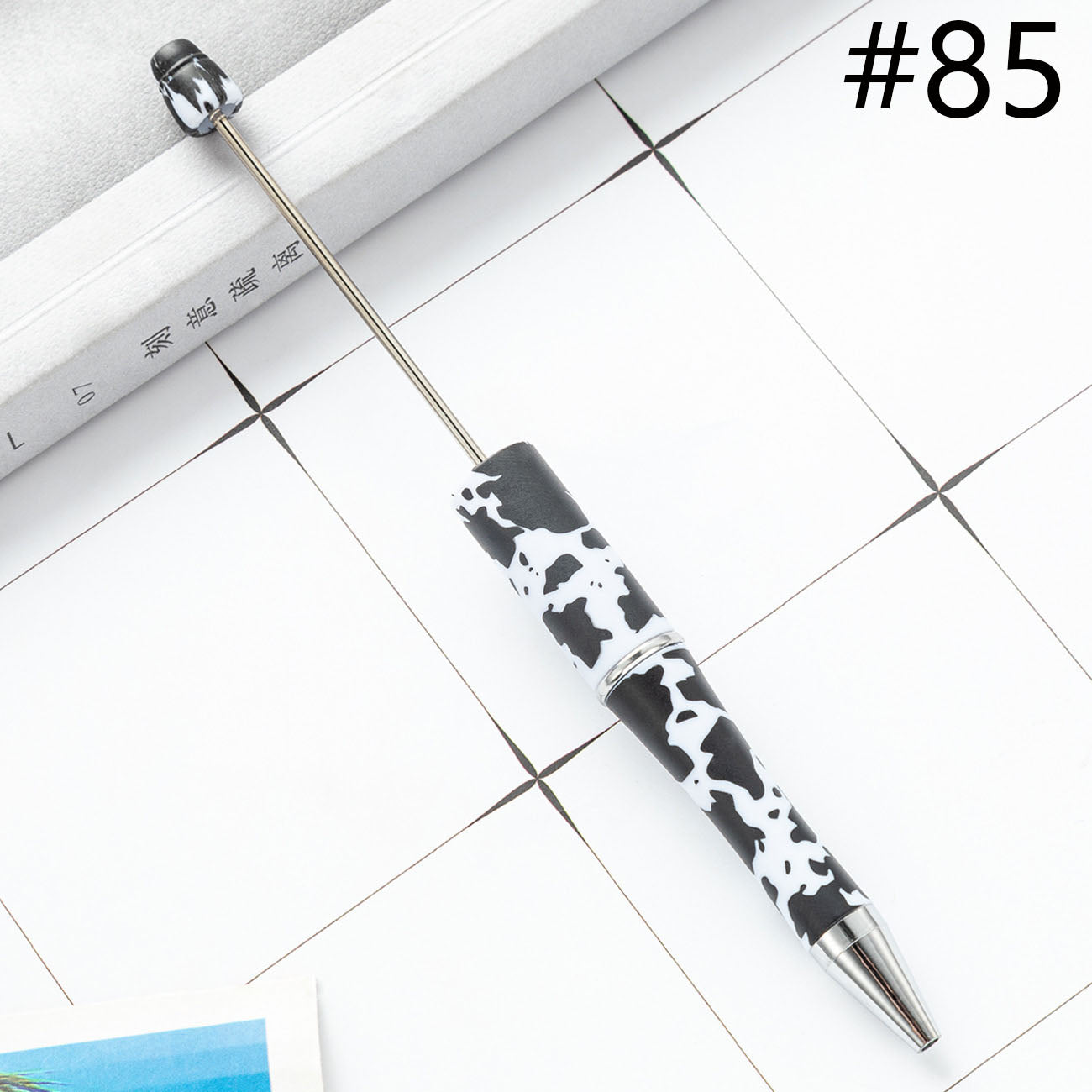 Beadable Pen  Beaded Pen DIY Paw Leopard Print Zebra Cow Sport Print