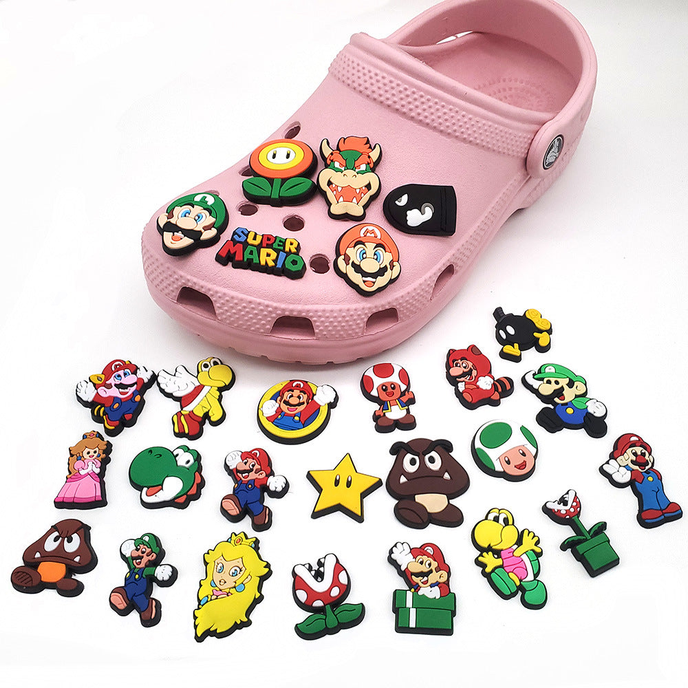 CF 05 Crocs Croc Charms Mario Cartoon Decoration Silicone Focal Beads