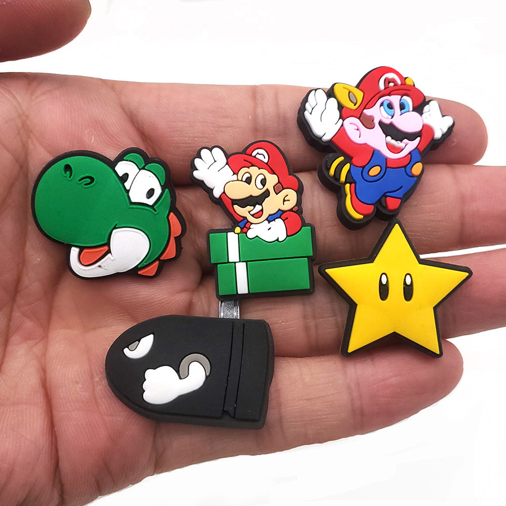 CF 05 Crocs Croc Charms Mario Cartoon Decoration Silicone Focal Beads