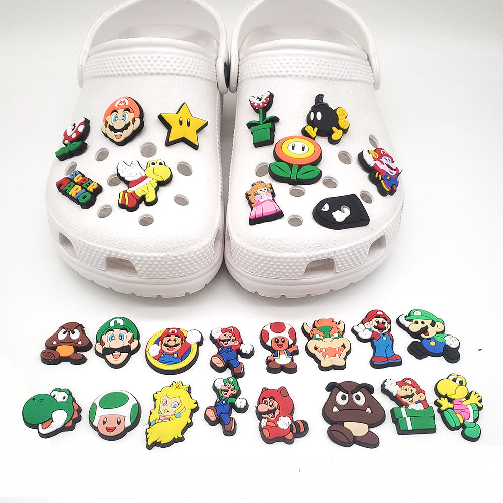 CF 05 Crocs Croc Charms Mario Cartoon Decoration Silicone Focal Beads