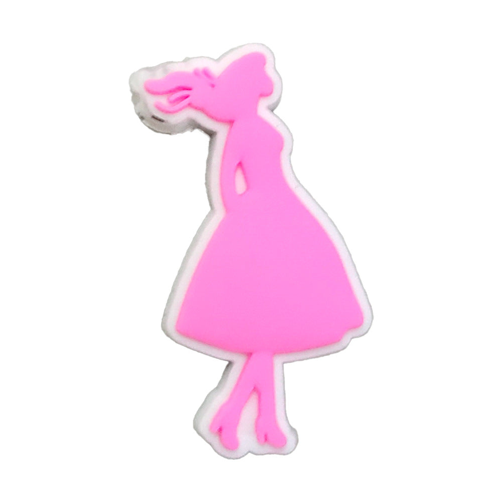 CF 08 Carton Barbie Girl Crocs Charms Croc Silicone Cartoon Decoration