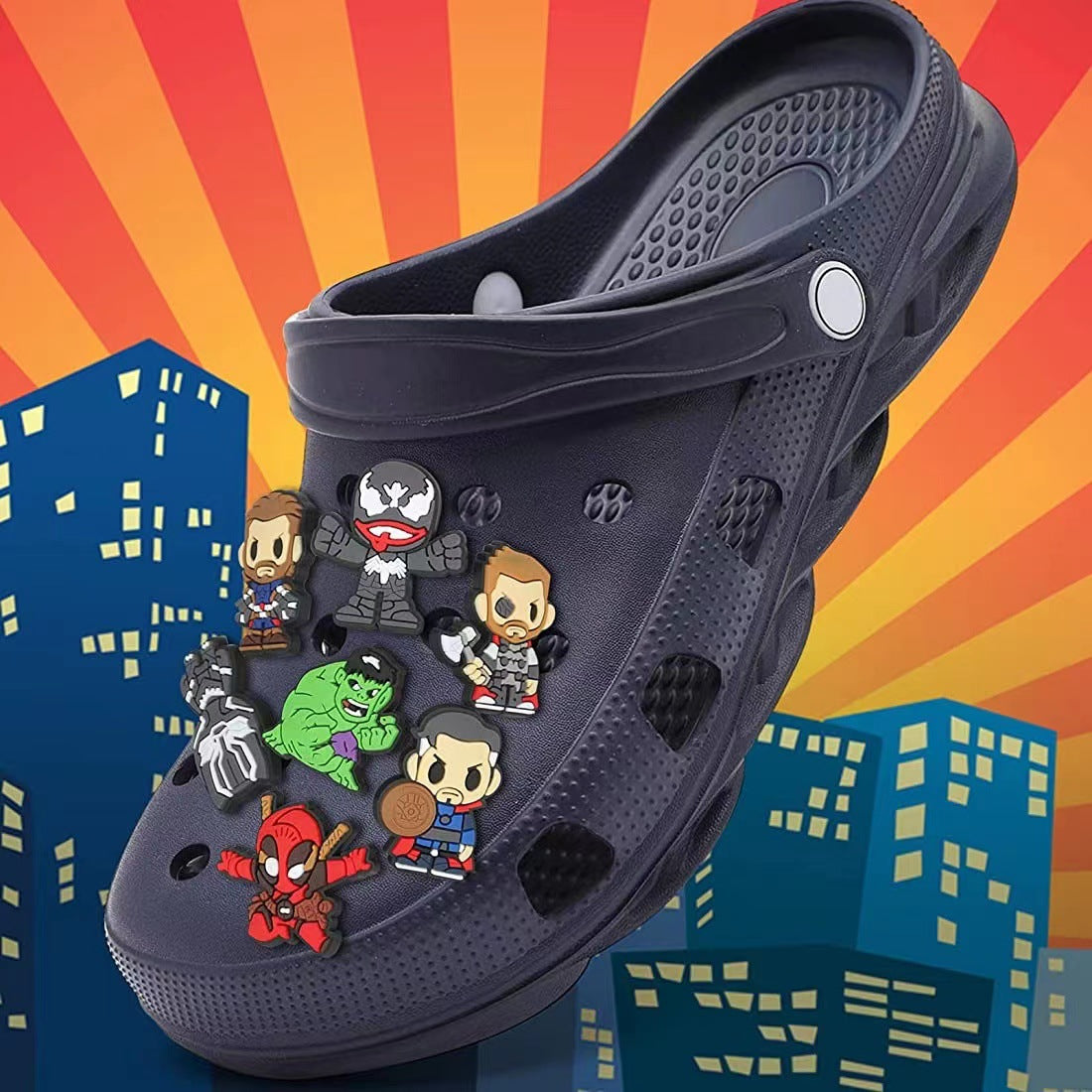 CF 78  Crocs Croc Charms Marvel Hero  Bunch  Decoration Silicon