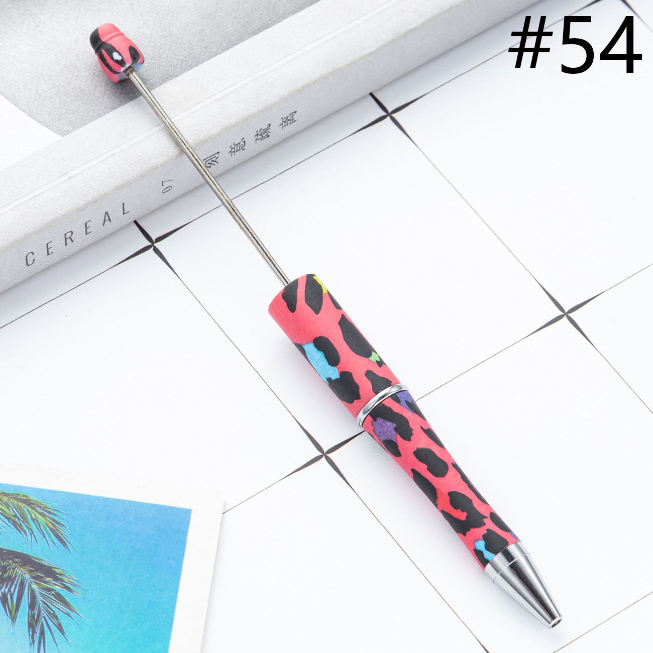 Beadable Pen  Beaded Pen DIY Paw Leopard Print Zebra Cow Sport Print