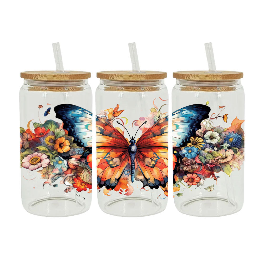 Butterfly  16Oz   UV DTF Cup Wraps Transfer Stickers Tumblers