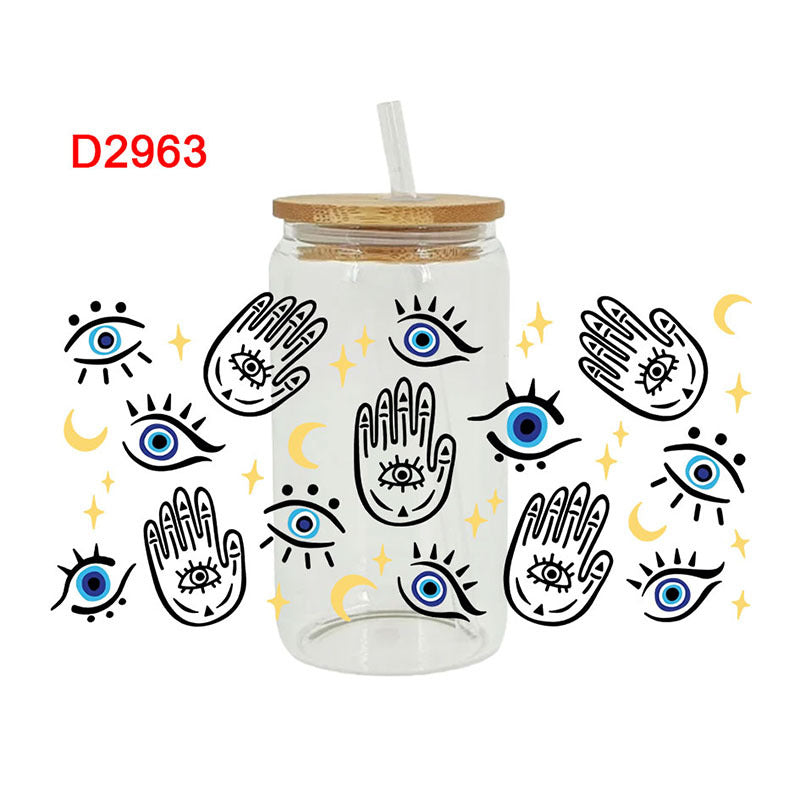 Evil Eye The Eye Of The Demon  16Oz   UV DTF Cup Wraps Transfer Stickers Tumblers