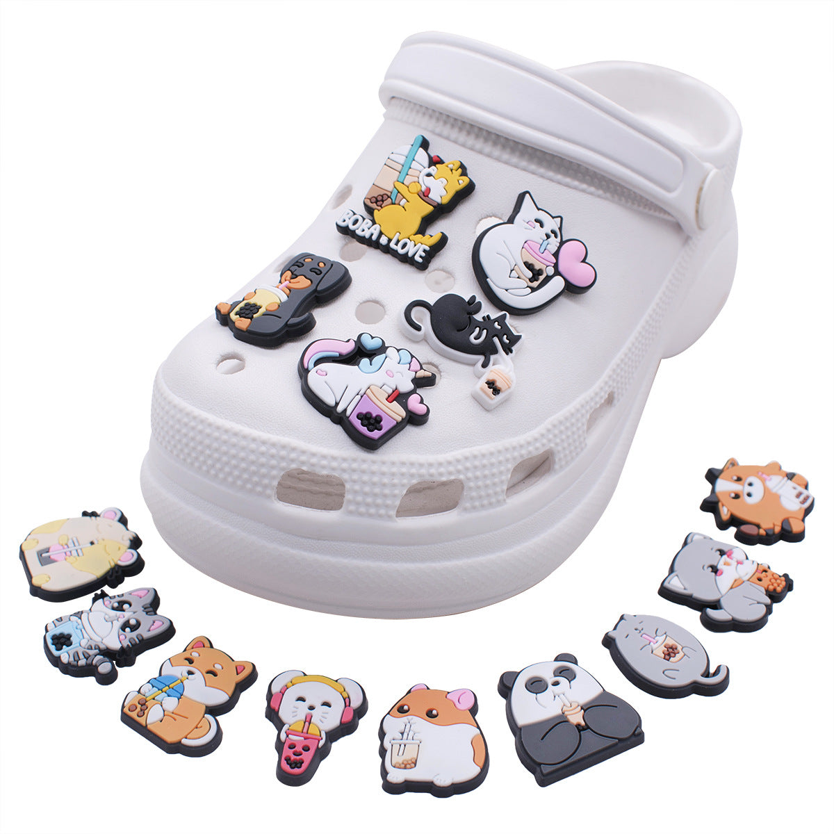 CF 125  Crocs Croc Cute Pets Animal Cat Dog Panda Fox  Friends  Decoration Silicon