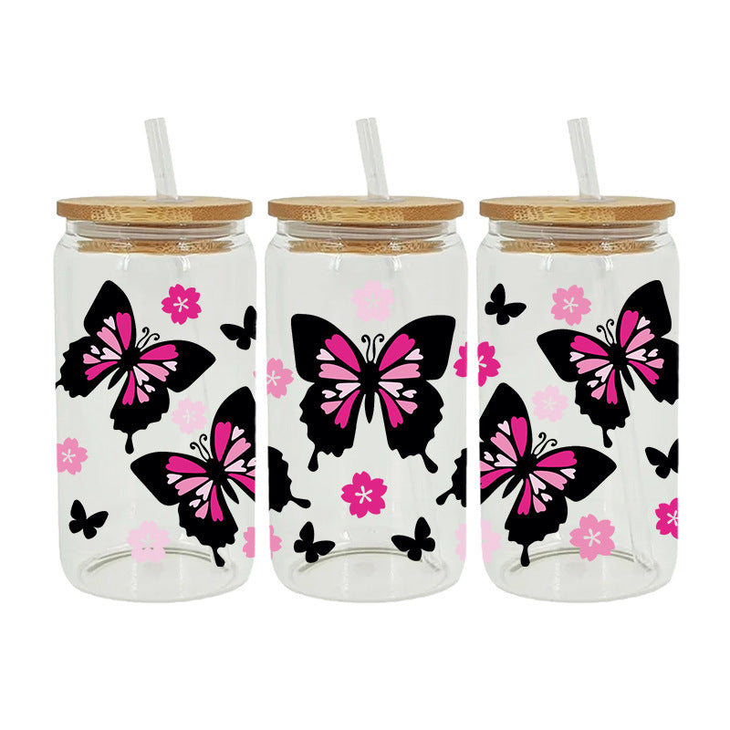 Butterfly  16Oz   UV DTF Cup Wraps Transfer Stickers Tumblers