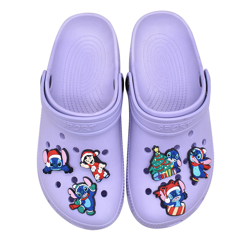 CF 115   Crocs Croc Christmas Stitch Decoration Silicon