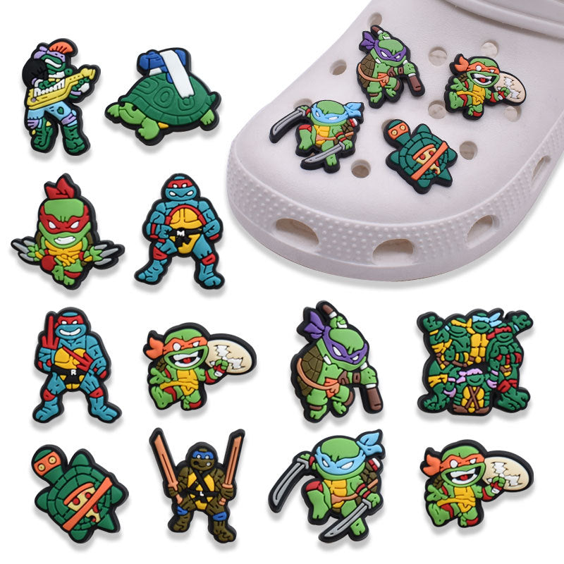 CF  143  Crocs Croc Ninja Turtle  Cartoon Decoration Silicon