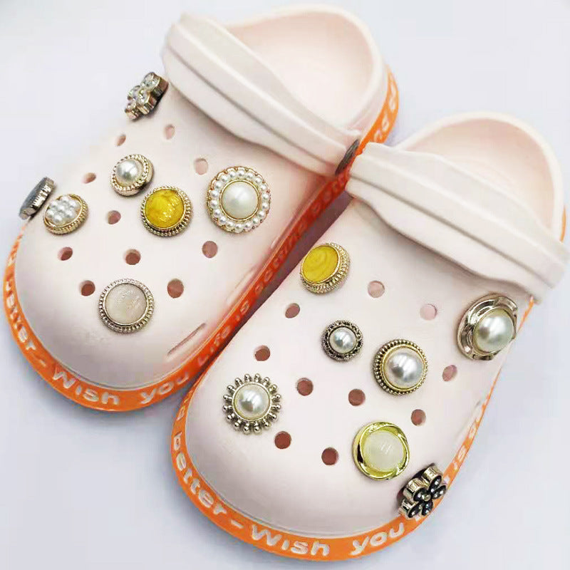 CCM 16  Crocs  Croc  Charms  Flower Pearl  Rhinestone Decoration