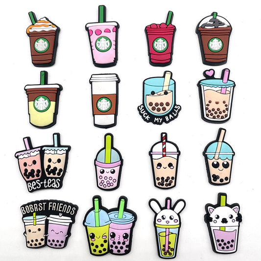 CF27  Crocs Croc Charms Drink Milk Coffee Starbucks Decoration Silicon