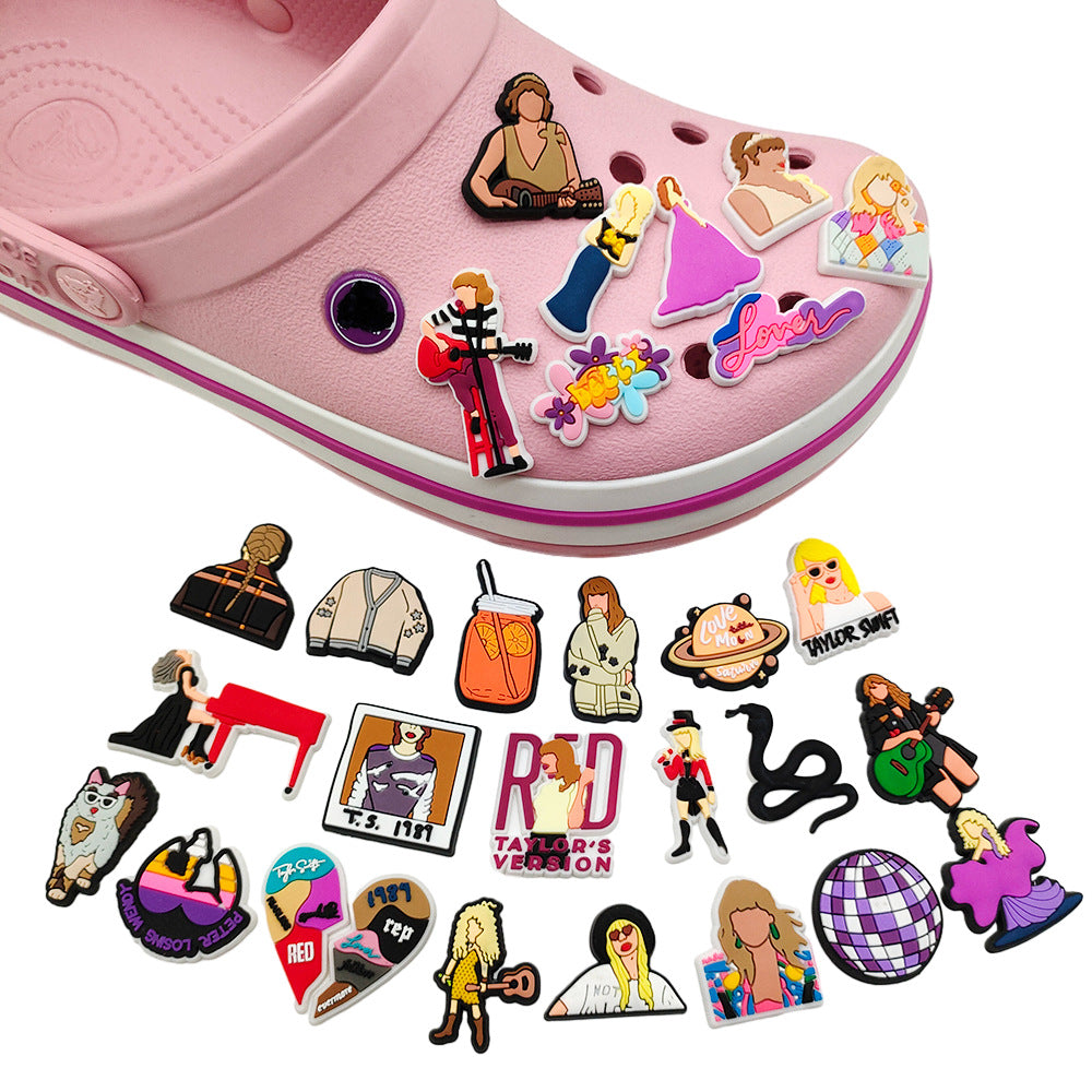 CF 13  Crocs Croc Charms Singer Taylor Swift  Decoration Silicon