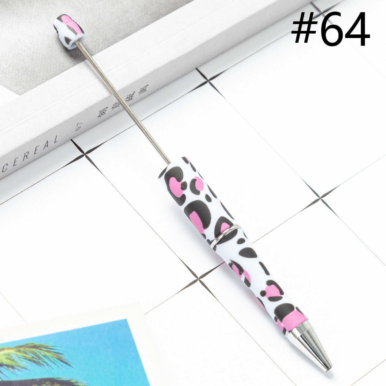 Beadable Pen  Beaded Pen DIY Paw Leopard Print Zebra Cow Sport Print