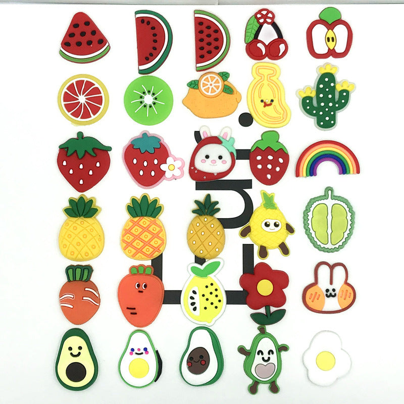 CF 86 Crocs Croc Charms Fruit Flower Watermelon Strawberry Pineapple Grape Lemon Cactus Decoration Silicon