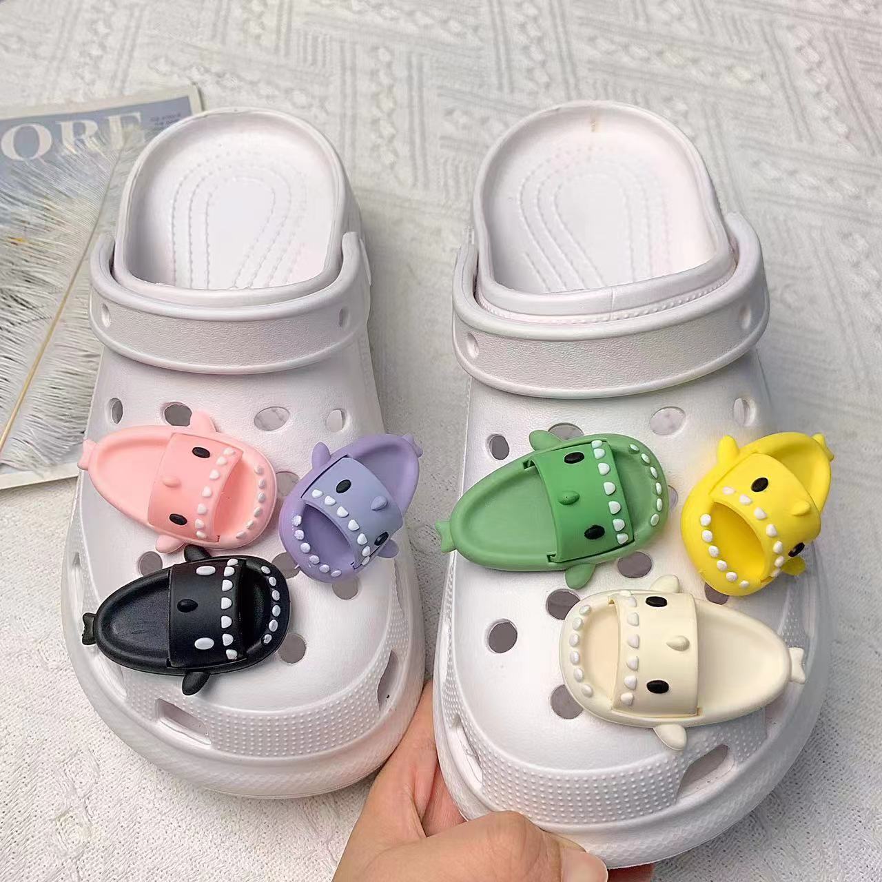 CCS  01  Crocs Croc Charms Shark Shoes Slipper  Decoration